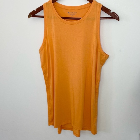 Athleta Long Workout Tank in Tangerine Sz M - Picture 2 of 7
